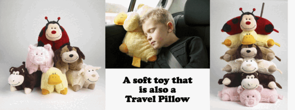 Travel Pillow Heads Cushion Soft Toy Animal Designs - Image 2