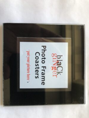 Glass Picture Photo Frame Coasters Drinks Mats x4
