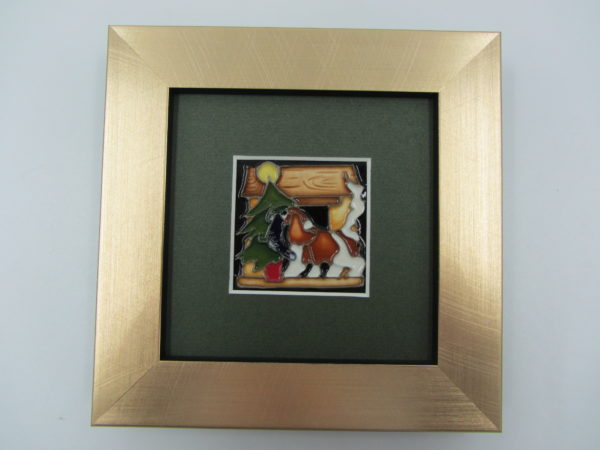 MOORCROFT King Charles Spaniel Blenheim Dog Plaque