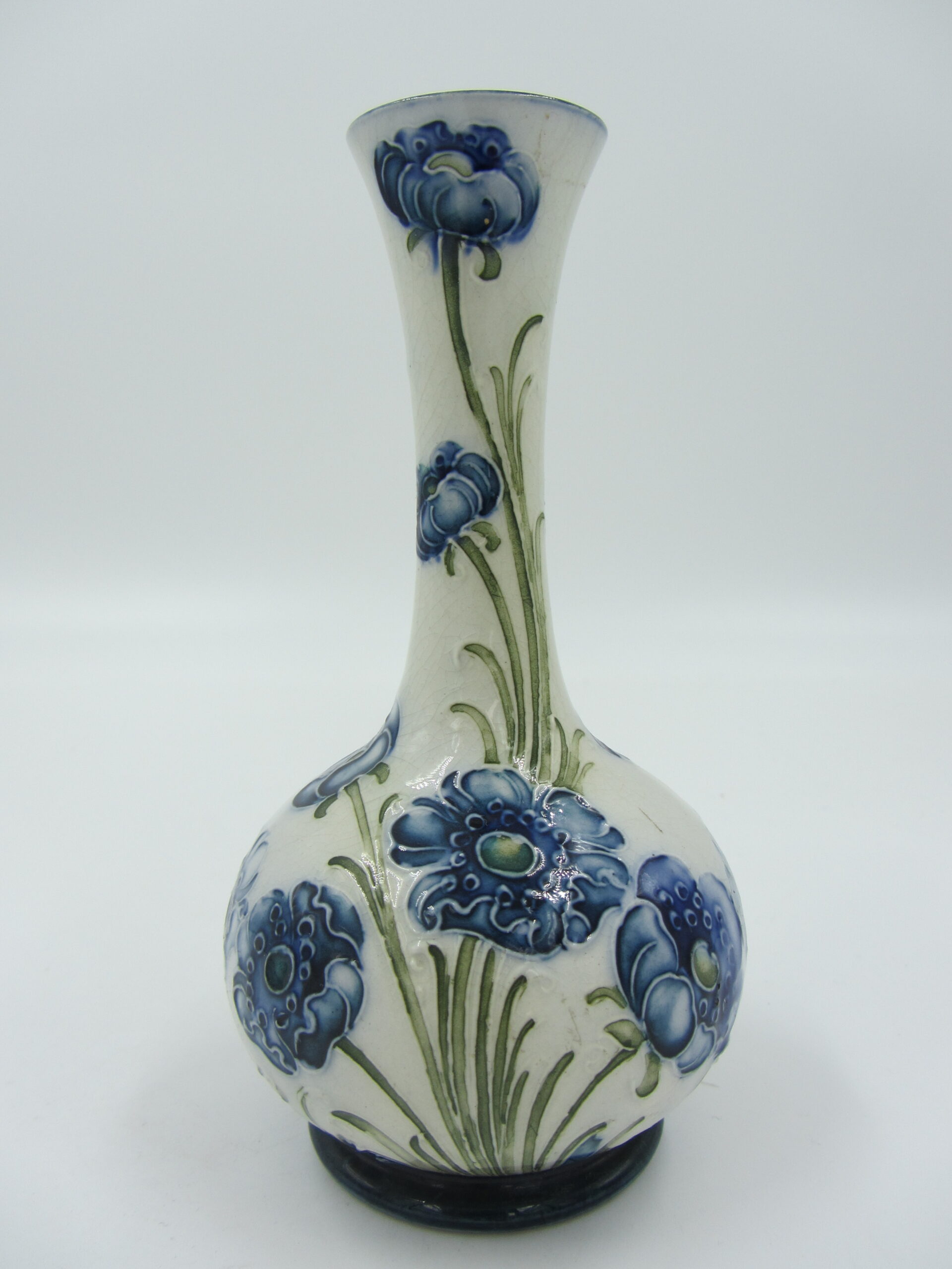 MOORCROFT MACINTYRE Florian Ware Vase Blue Poppy Signed - Simply NikNaks