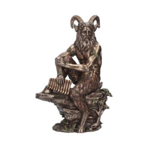 Pan Fawn With Pan Flutes Finished in Bronzed 30.5cm