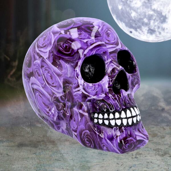Purple Rose Romance Skull Ornament - Image 5