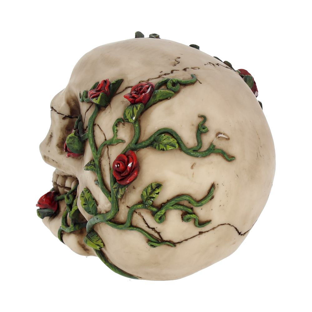 Rose From Beyond 15cm Gothic Rose Vine Covered Skull Figurine - Image 4