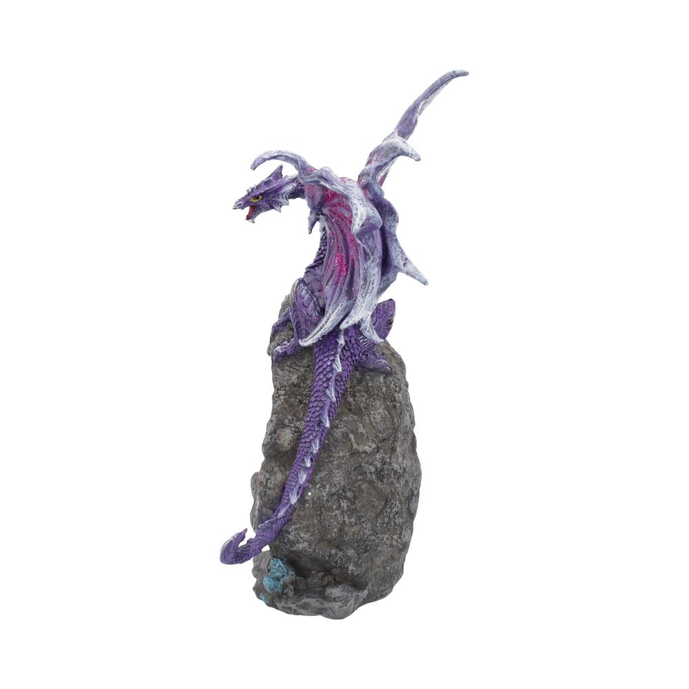 Amethyst Custodian Fantasy Purple Dragon Sitting On A Geode 22cm - Image 2
