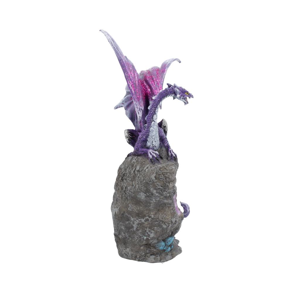 Amethyst Custodian Fantasy Purple Dragon Sitting On A Geode 22cm - Image 4