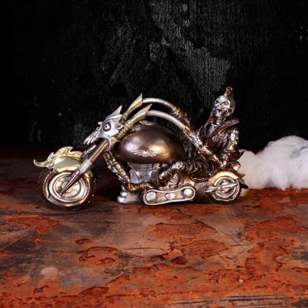Wheels of Steel 29cm Steampunk Motorcycle Skeleton Figurine. - Image 5