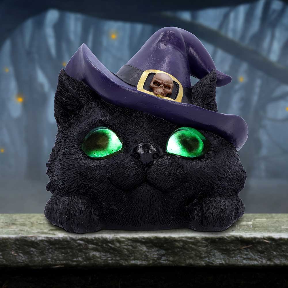 Familiar Grin black cat head with light up eyes 13.8cm - Image 5