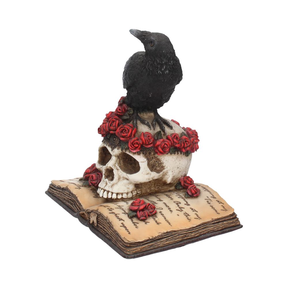 Heartaches Reflection Raven Figurine Skull Rose Valentine Ornament - Image 2