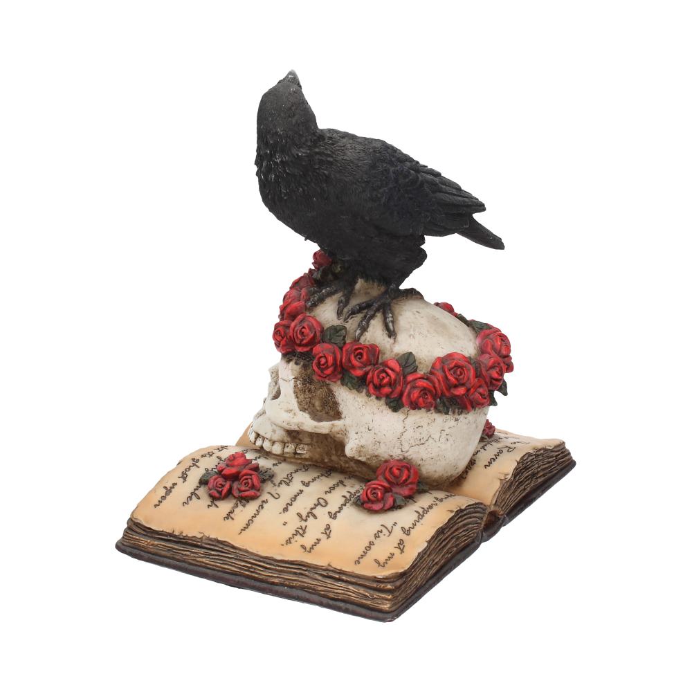 Heartaches Reflection Raven Figurine Skull Rose Valentine Ornament - Image 3