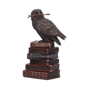 Bronzed Spellcraft Witches Familiar Owl on Book Figurine