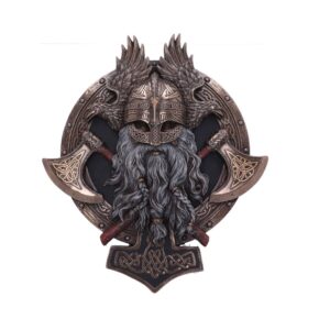 Bronzed For Valhalla Viking Axe Hammer Raven Wall Plaque