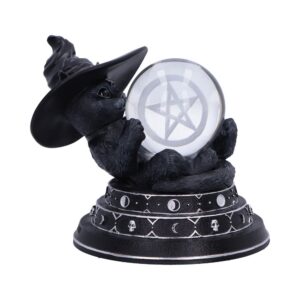 Cult Cuties Purrah Witch Cat Ornament Holding a Crystal Ball