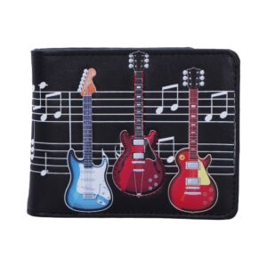 Electric Guitars Embossed Music Wallet Black 11cm