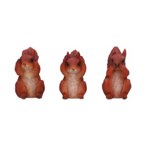 Three Wise Squirrel Figurines 9cm