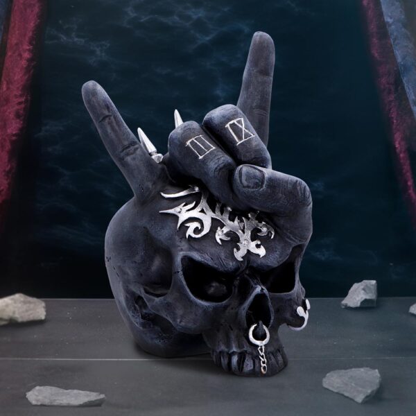Horns Up Rocking Skull Ornament - Image 5