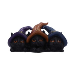 Trio of Mischief Witches Cats Figurine