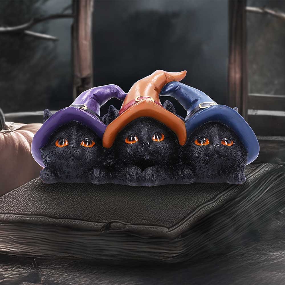 Trio of Mischief Witches Cats Figurine - Image 5