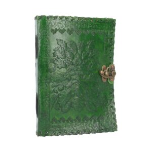 Real Leather Greenman Green Embossed Journal with Lock