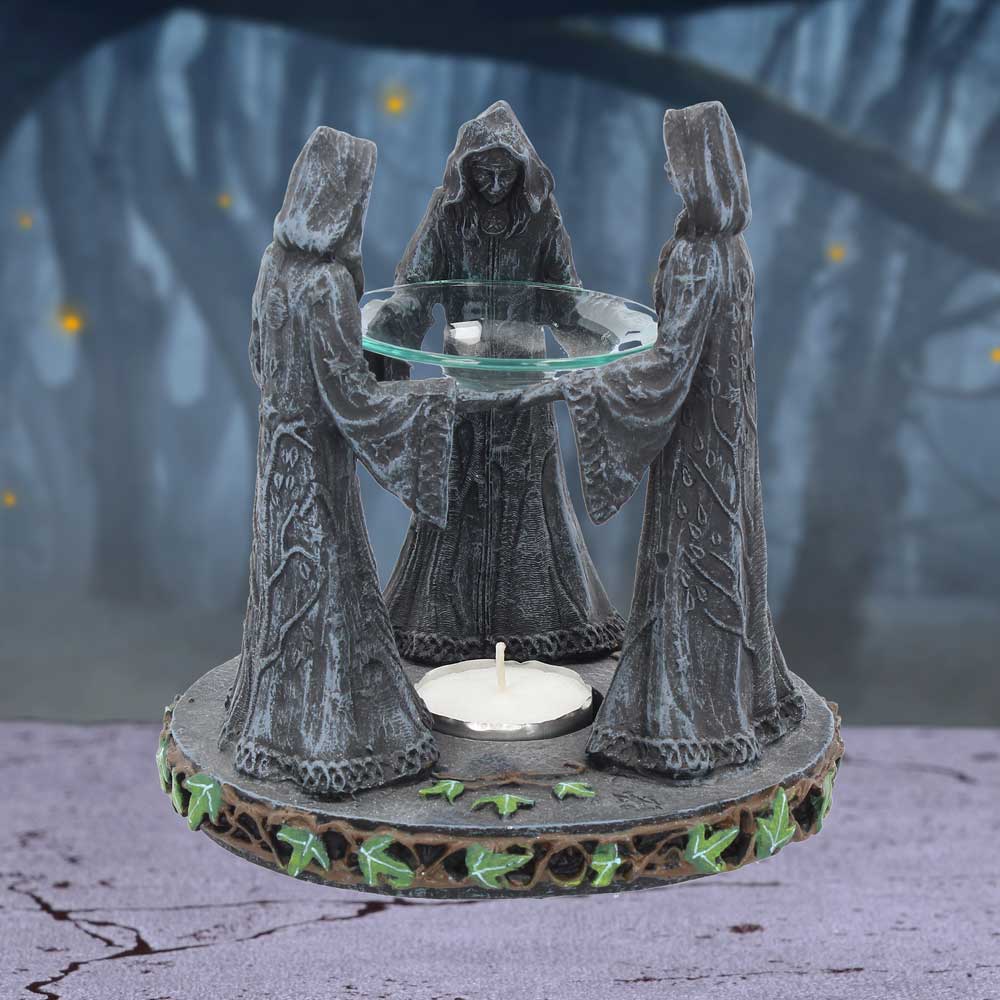 Pagan Magik Circle Triple Moon Oil Burner. (16cm) - Image 5