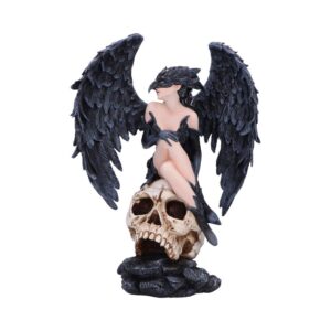Riven  Gothic Winged Figurine on Skull Base