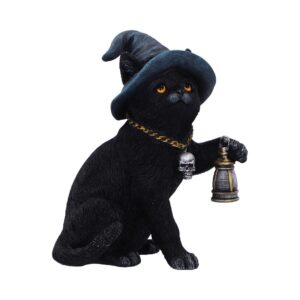 Witch Cat Lantern Figurine