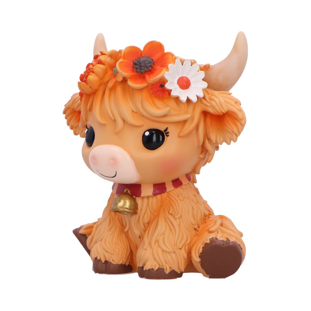 Marigold Orange Flower Cow Figurine 10.8cm - Image 2