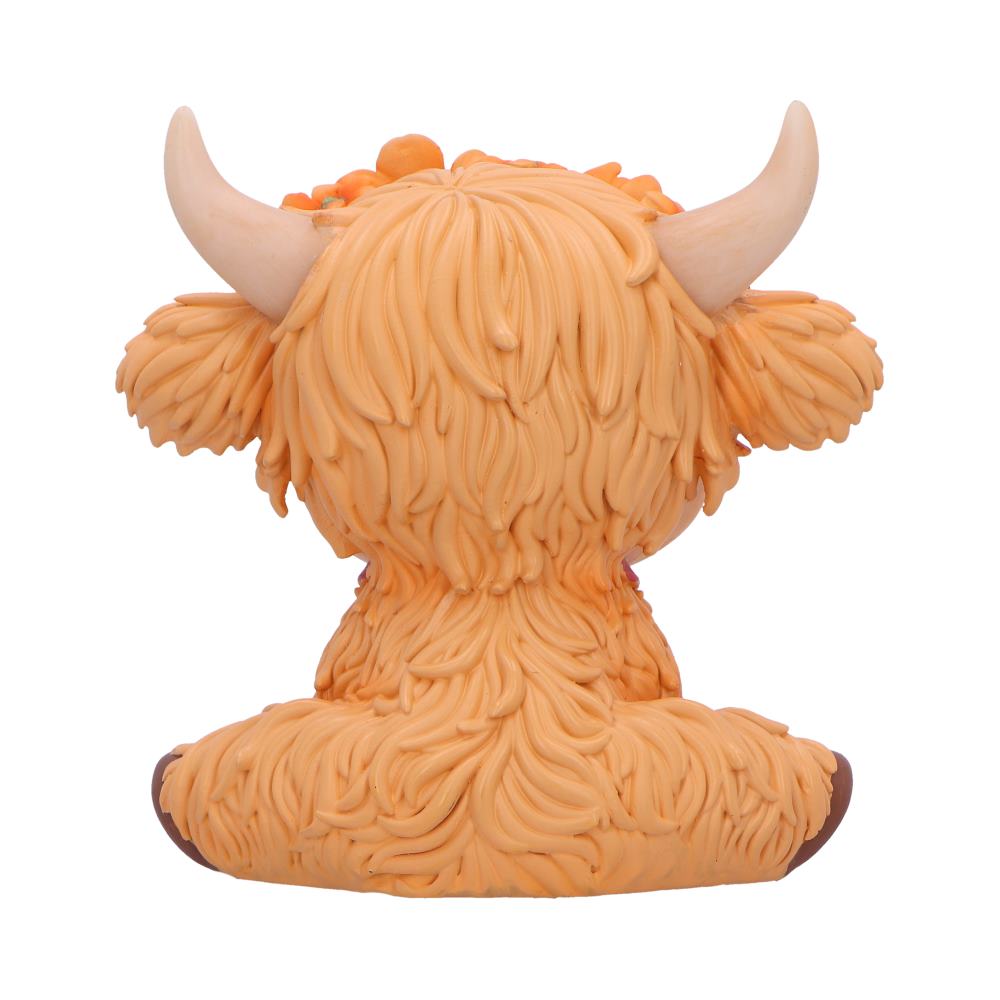 Marigold Orange Flower Cow Figurine 10.8cm - Image 3