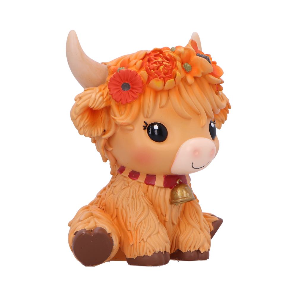 Marigold Orange Flower Cow Figurine 10.8cm - Image 4