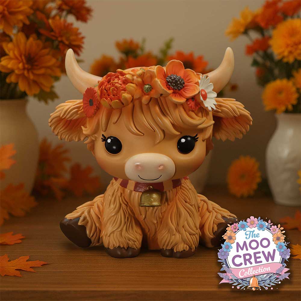 Marigold Orange Flower Cow Figurine 10.8cm - Image 5