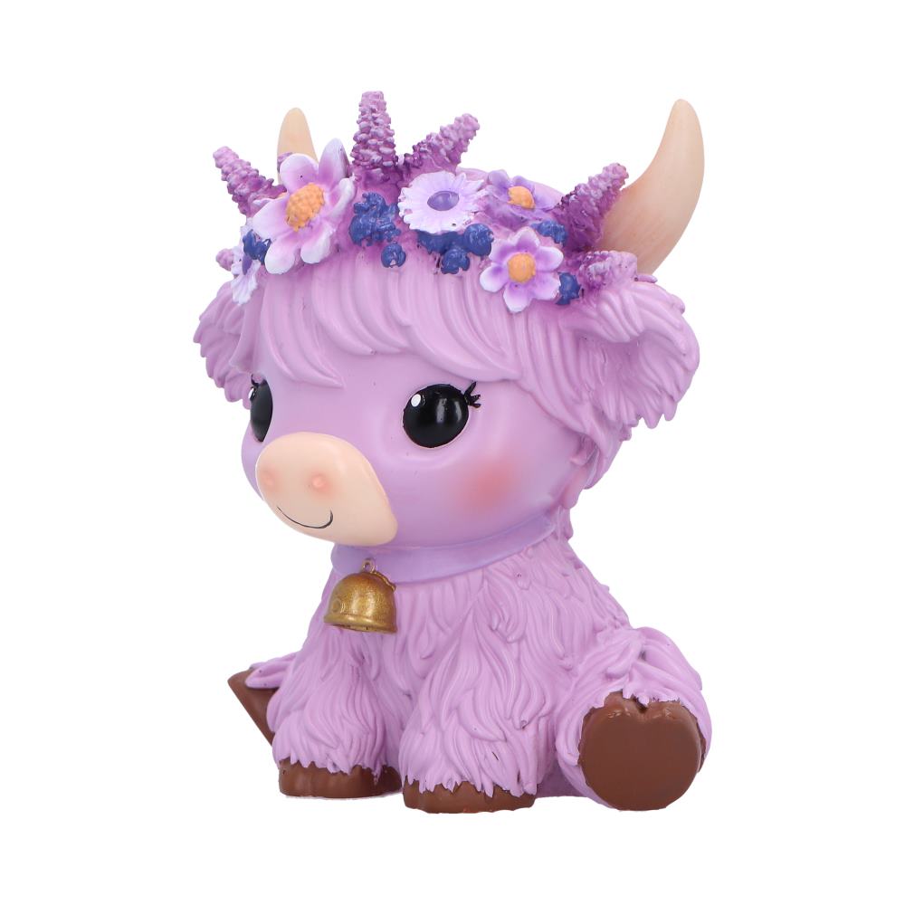 Hyacinth Purple Flower Cow Figurine 10.8cm - Image 2
