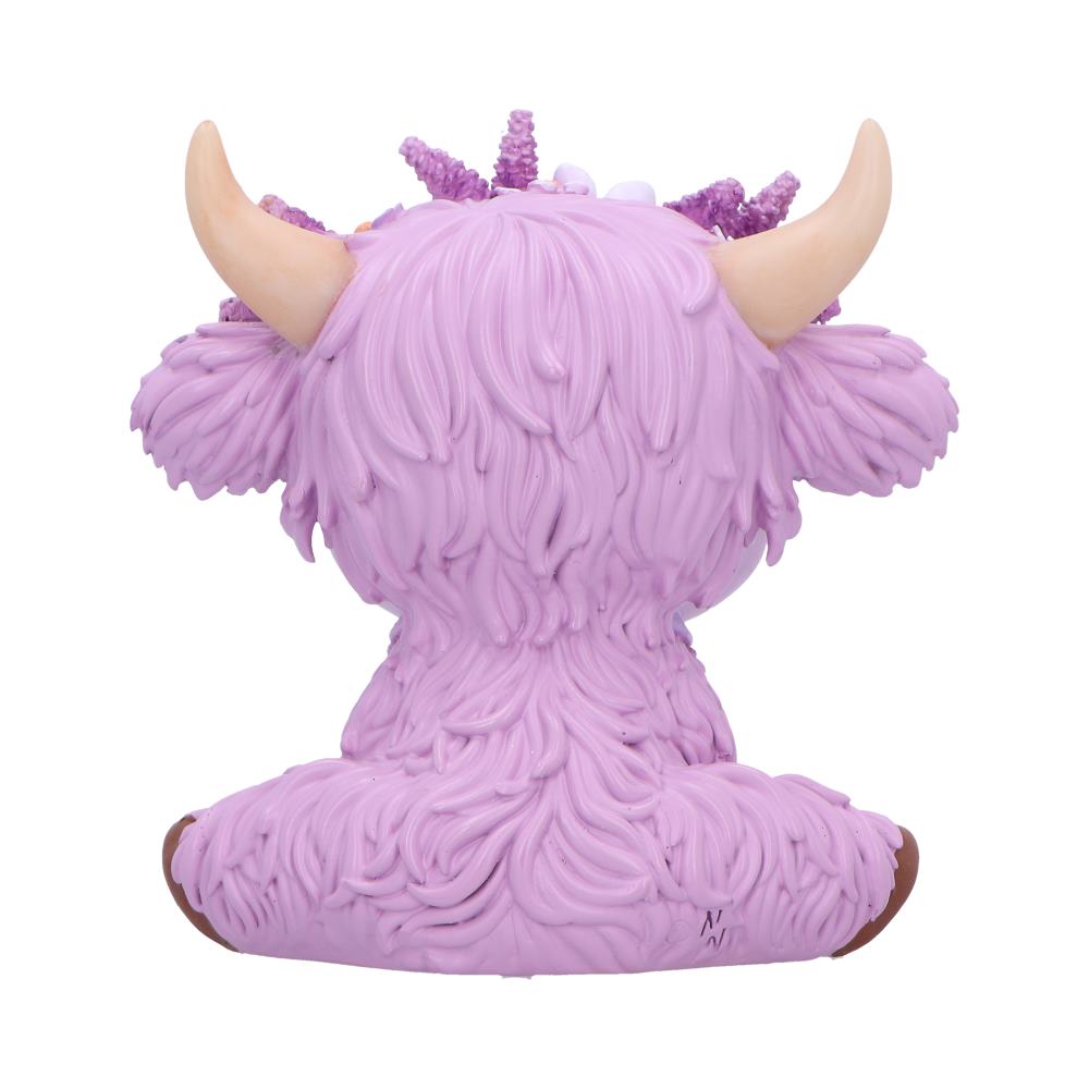 Hyacinth Purple Flower Cow Figurine 10.8cm - Image 4
