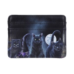 Wallet with a nighttime scene of three black cats and a full moon design.