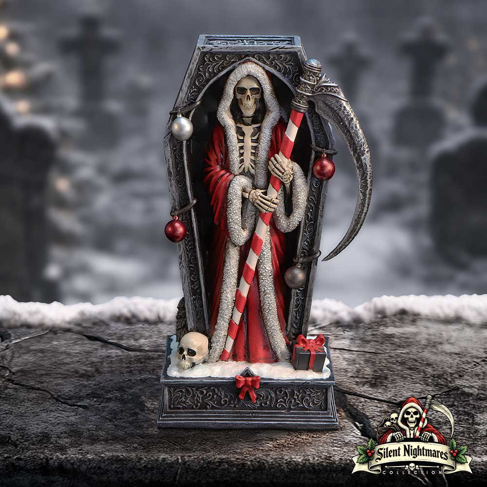 Merry Cryptmas Christmas Reaper Coffin Figurine 17.5cm - Image 5