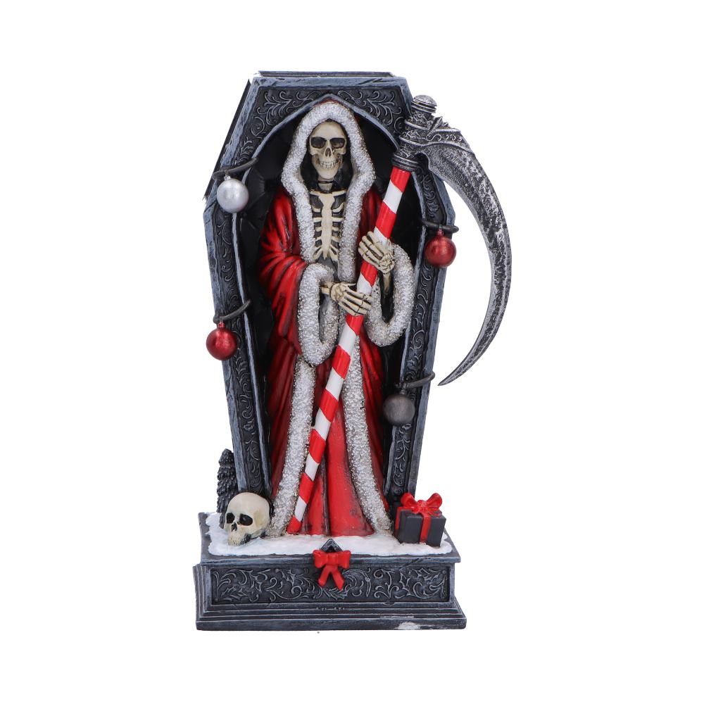Merry Cryptmas Christmas Reaper Coffin Figurine 17.5cm