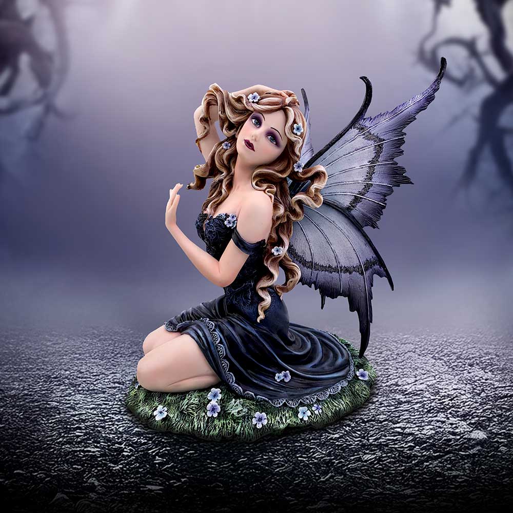 Lavender Enchanted Kneeling Fairy Figurine - Image 3