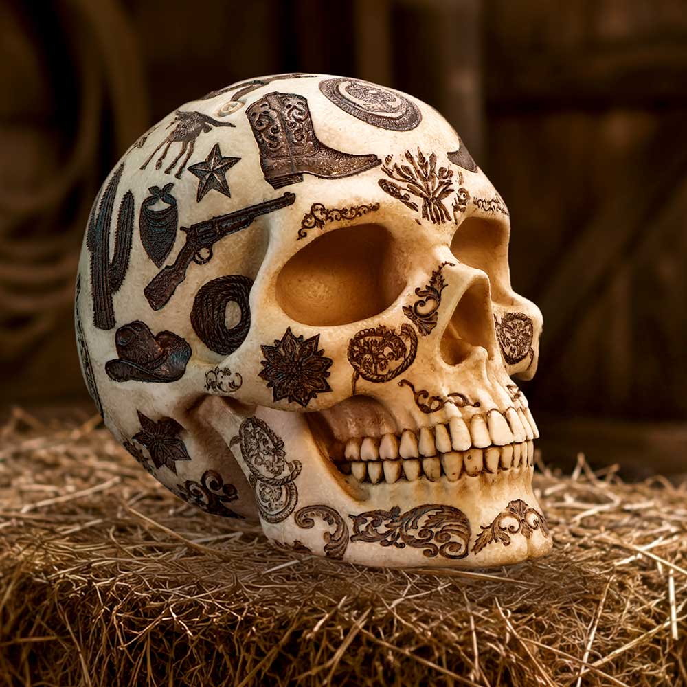 Wild West Lone Ranger Skull 14.7cm - Image 5