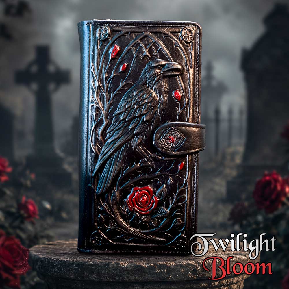 Twilight Bloom Embossed Purse 18.8cm - Image 5