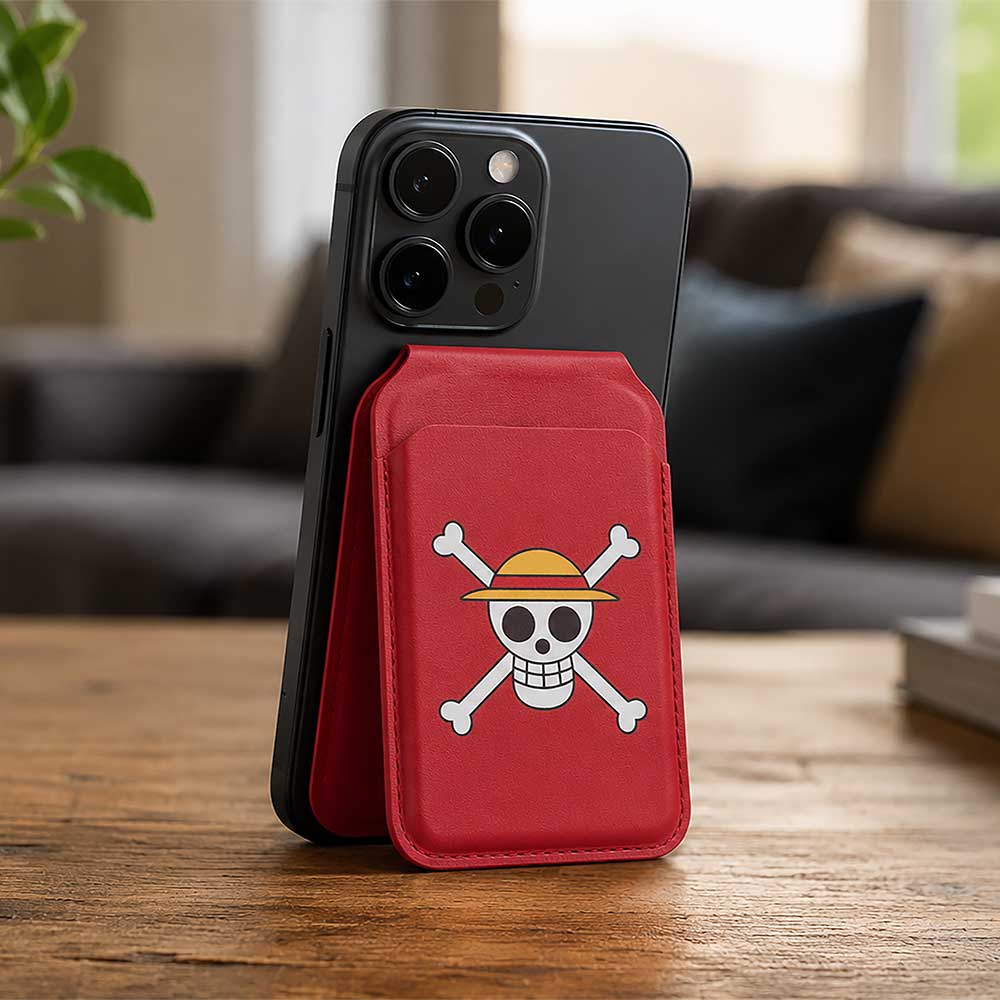 One Piece Luffy Jolly Roger Magsafe Card Holder 10.2cm Red - Image 5