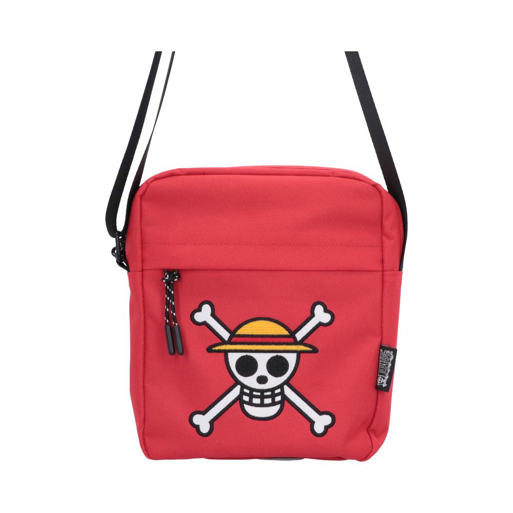 One Piece Luffy Jolly Roger Crossbody Bag in Red 22.8cm