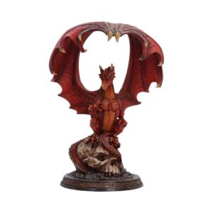 Ember Dragon atop Skull Figurine 37.6cm