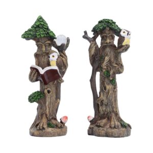 Set of 2 Woodland Wisdom Tree Figurines 11.3cm
