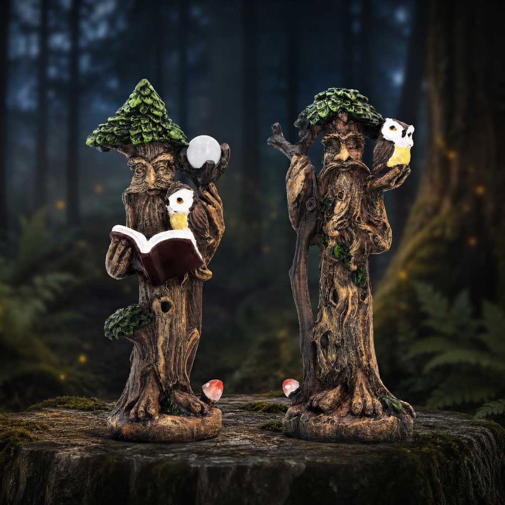 Set of 2 Woodland Wisdom Tree Figurines 11.3cm - Image 5