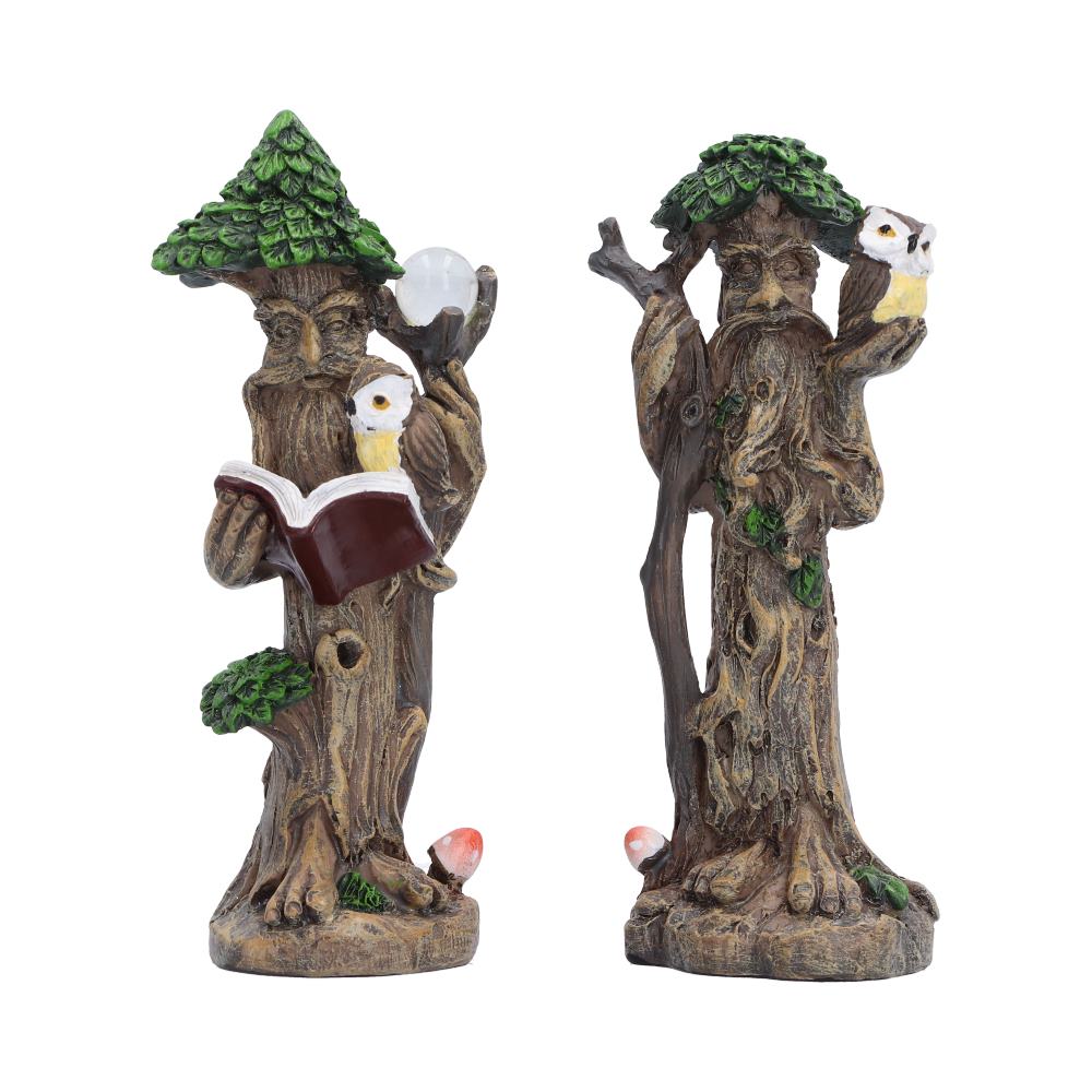 Set of 2 Woodland Wisdom Tree Figurines 11.3cm