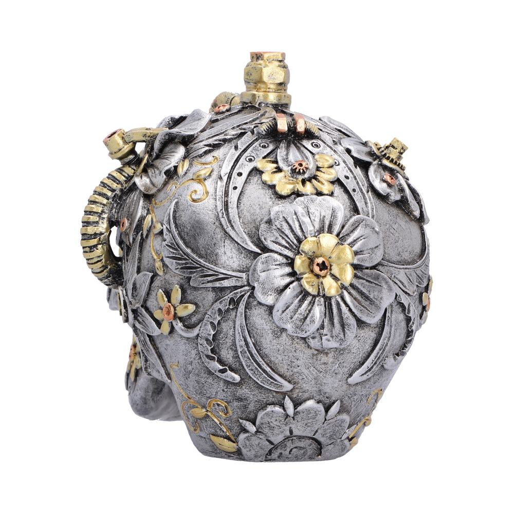 Floral Automaton Clockwork Skull Ornament 13cm - Image 3