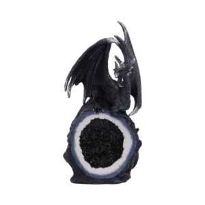 Black Dragon on Geode Figurine 22.6cm