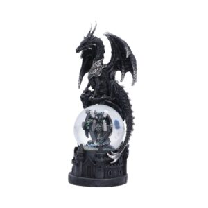 Black Dragon Snow Globe Cross Figurine 20.7cm